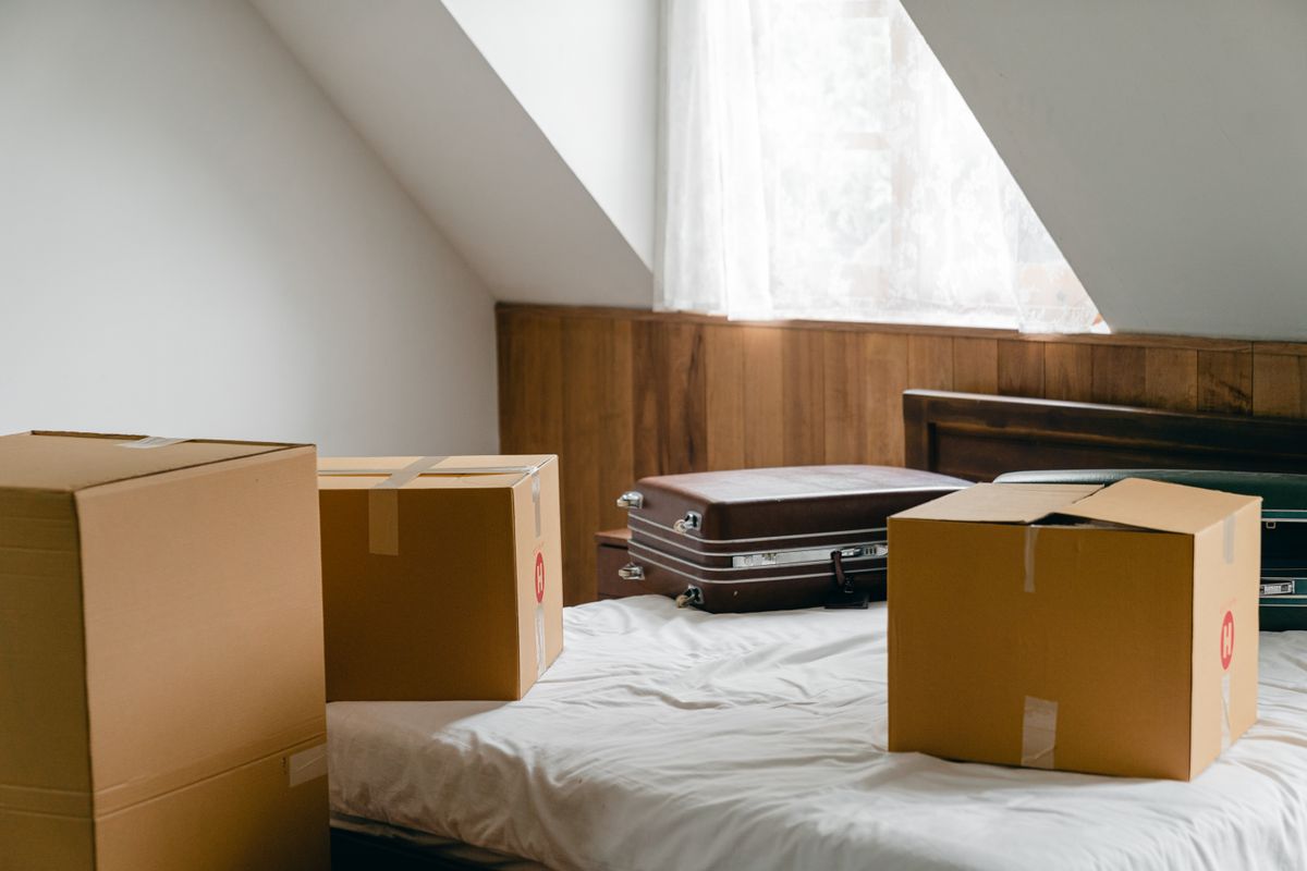 Cajas de mudanza apiladas